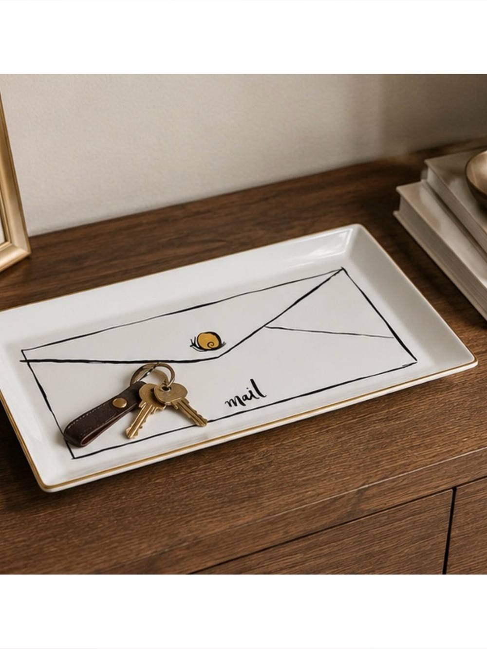Kate Spade X Lenox Daisy Place Snail Mail Large Tray 11” NWT